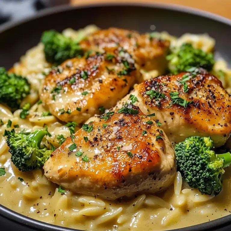 Creamy Chicken Broccoli Orzo Recipe