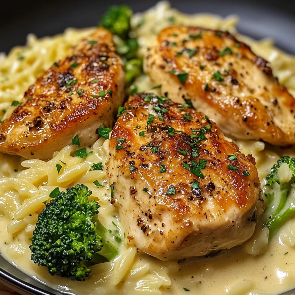 Creamy Chicken Broccoli Orzo Recipe