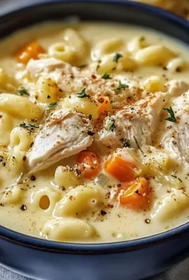 Creamy Chicken Macaroni Cheese Soup
