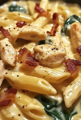 Creamy Chicken Pasta with Bacon and Spinach