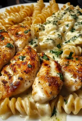 Creamy Garlic Chicken and Rotini with Mozzarella Alfredo