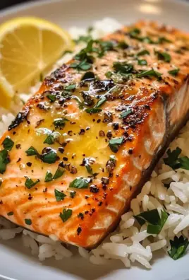 Garlic Butter Salmon with Fluffy White Rice