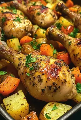 Garlic Herb Chicken Drumsticks with Roasted Veggies