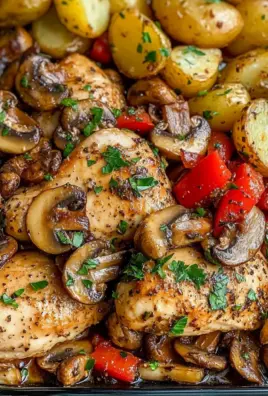 Garlic Herb Chicken with Mushrooms & Roasted Potatoes