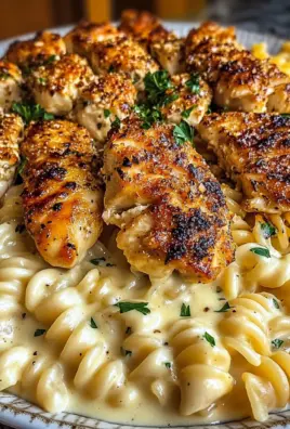 Garlic Parmesan Chicken with Velveeta Rotini Alfredo