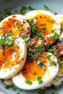 Jammy Eggs with Chili Butter and Garlic Yogurt