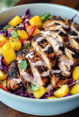 Jerk Chicken & Mango Slaw Bowls with Honey Lime Cream
