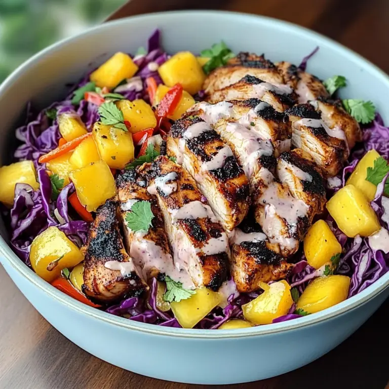 Jerk Chicken & Mango Slaw Bowls with Honey Lime Cream
