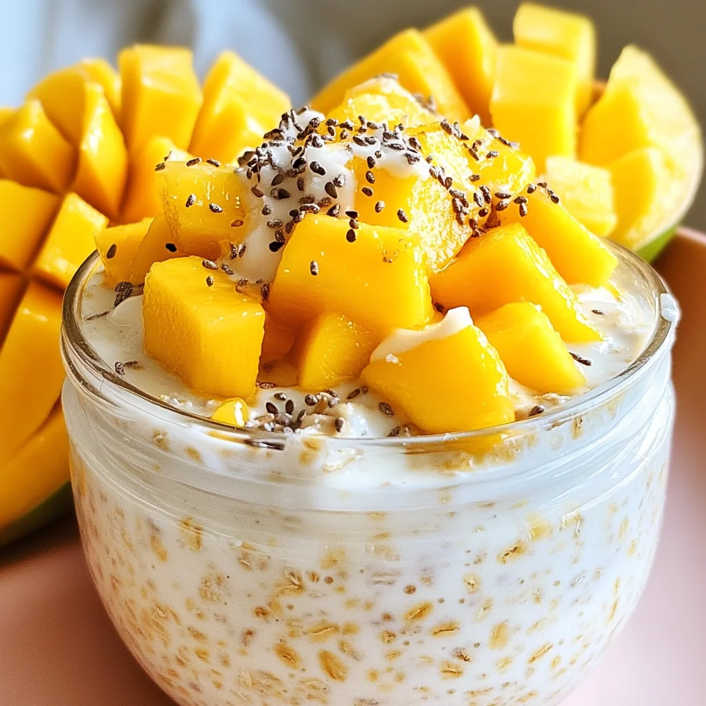 Mango Coconut Overnight Oats - Tropical Overnight Oats