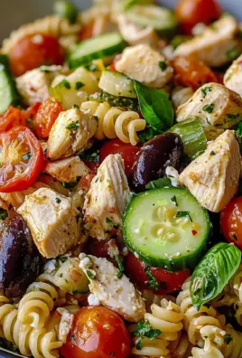 Mediterranean Chicken Pasta Salad