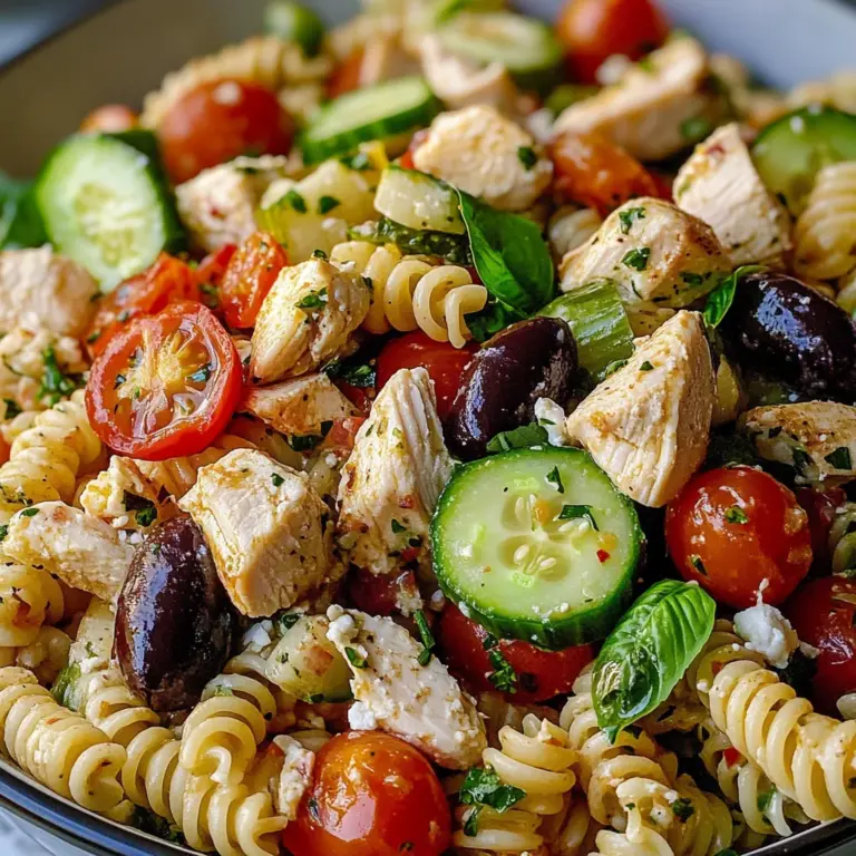 Mediterranean Chicken Pasta Salad