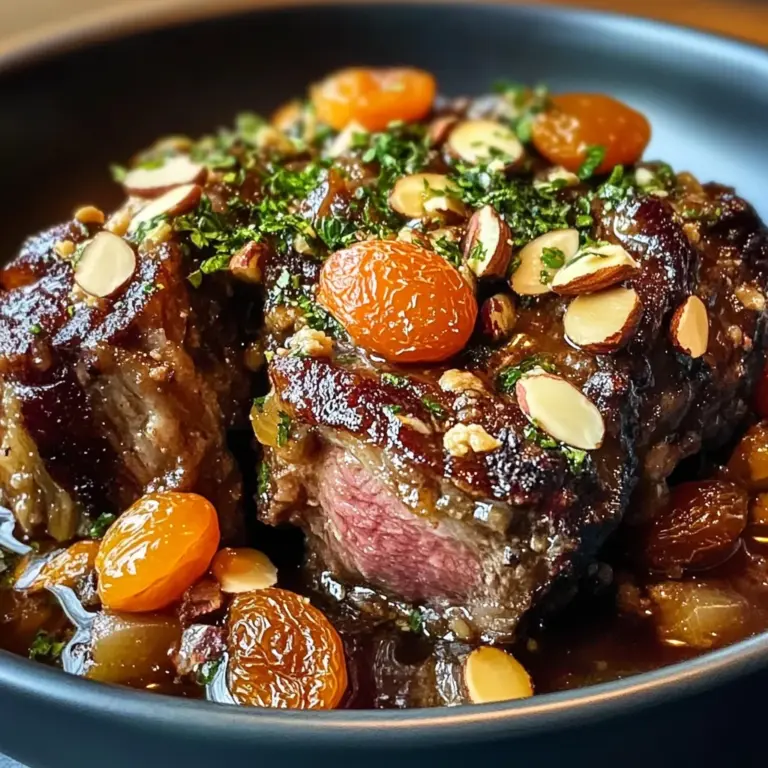Moroccan Lamb Shoulder with Apricots and Almonds