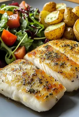 Pan-Seared White Fish with Herbed Baby Potatoes & Garden Salad
