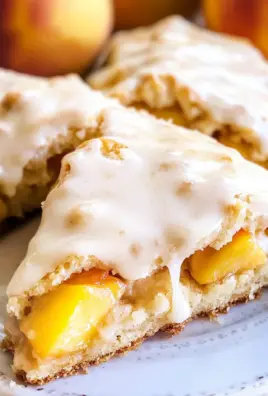 Peach Pie Scones with a Vanilla Glaze