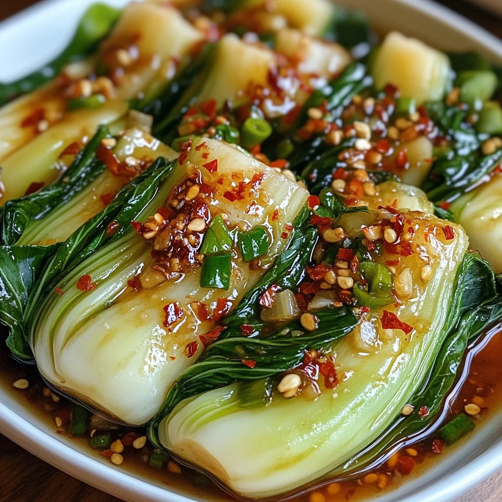 Quick Bok Choy with Ginger Chili Sauce