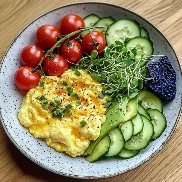 Soft Scramble Veggie Bowl with Avocado & Greens