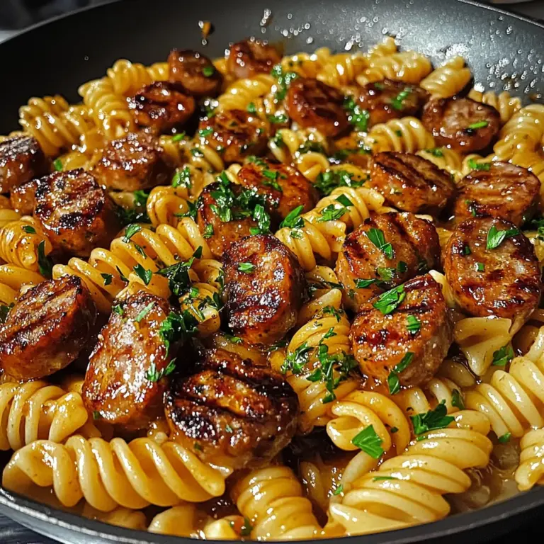 Sticky Honey Garlic Sausage Pasta Skillet: A Flavorful One-Pan Wonder