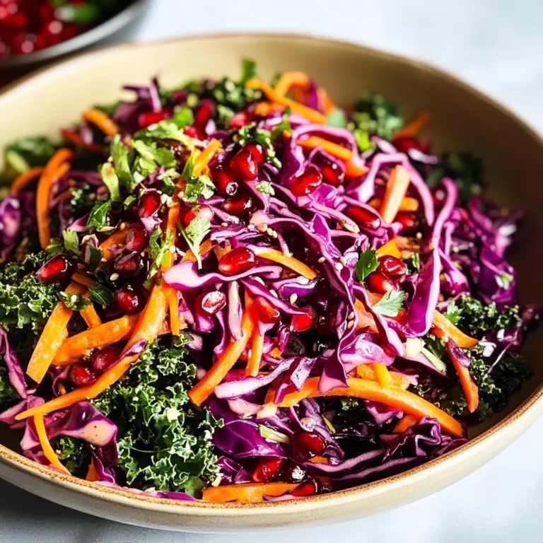 Winter Salad with Red Cabbage, Kale and Pomegranate