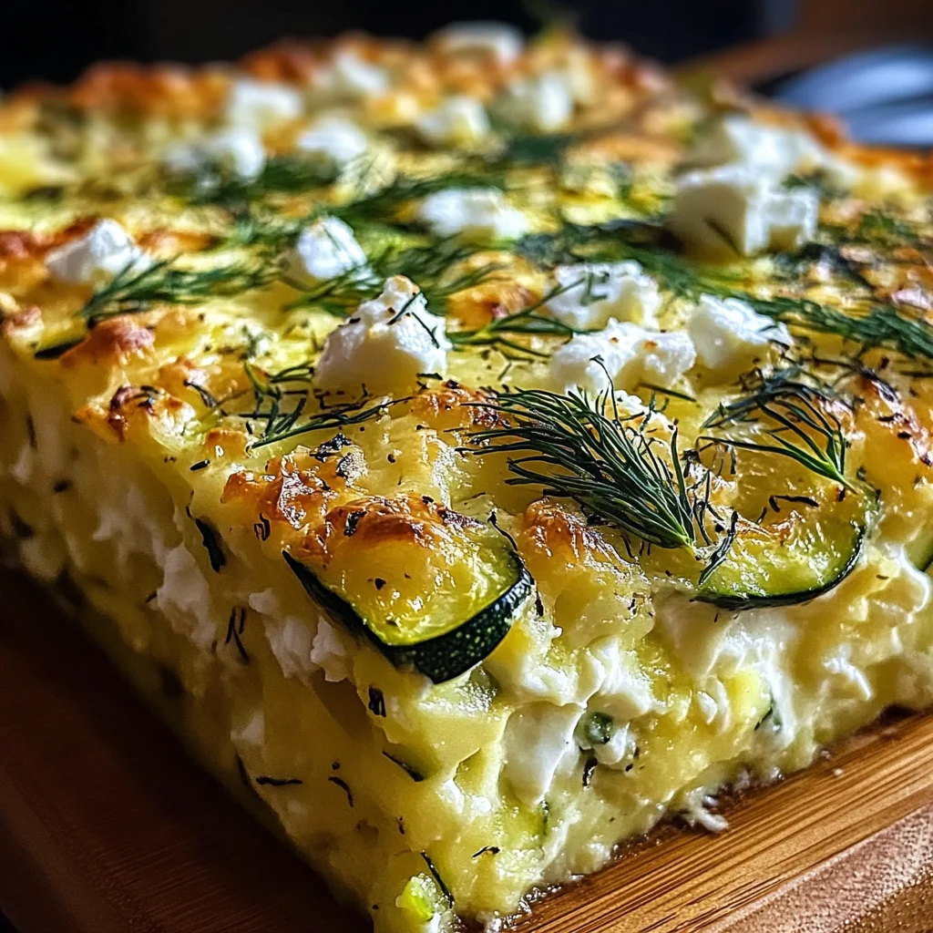 Zucchini Feta Cottage Cheese Bake