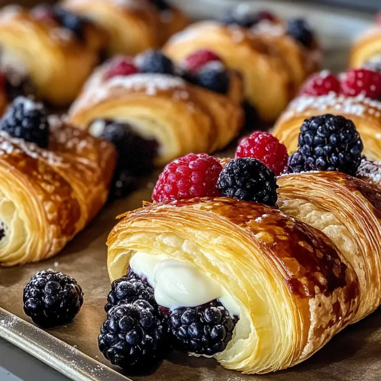 Berries and Cream Filled Croissants: A Flaky, Luscious Delight