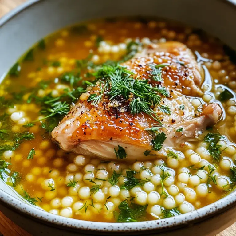 Chicken and Pearl Couscous Soup