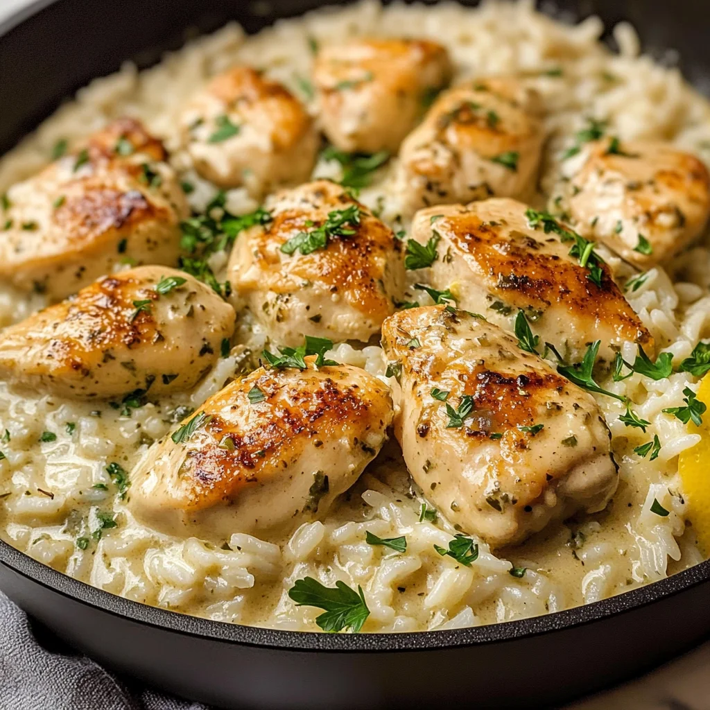 Creamy Herb Chicken & Basmati Rice – A Comforting, Flavor-Packed One-Pan Meal