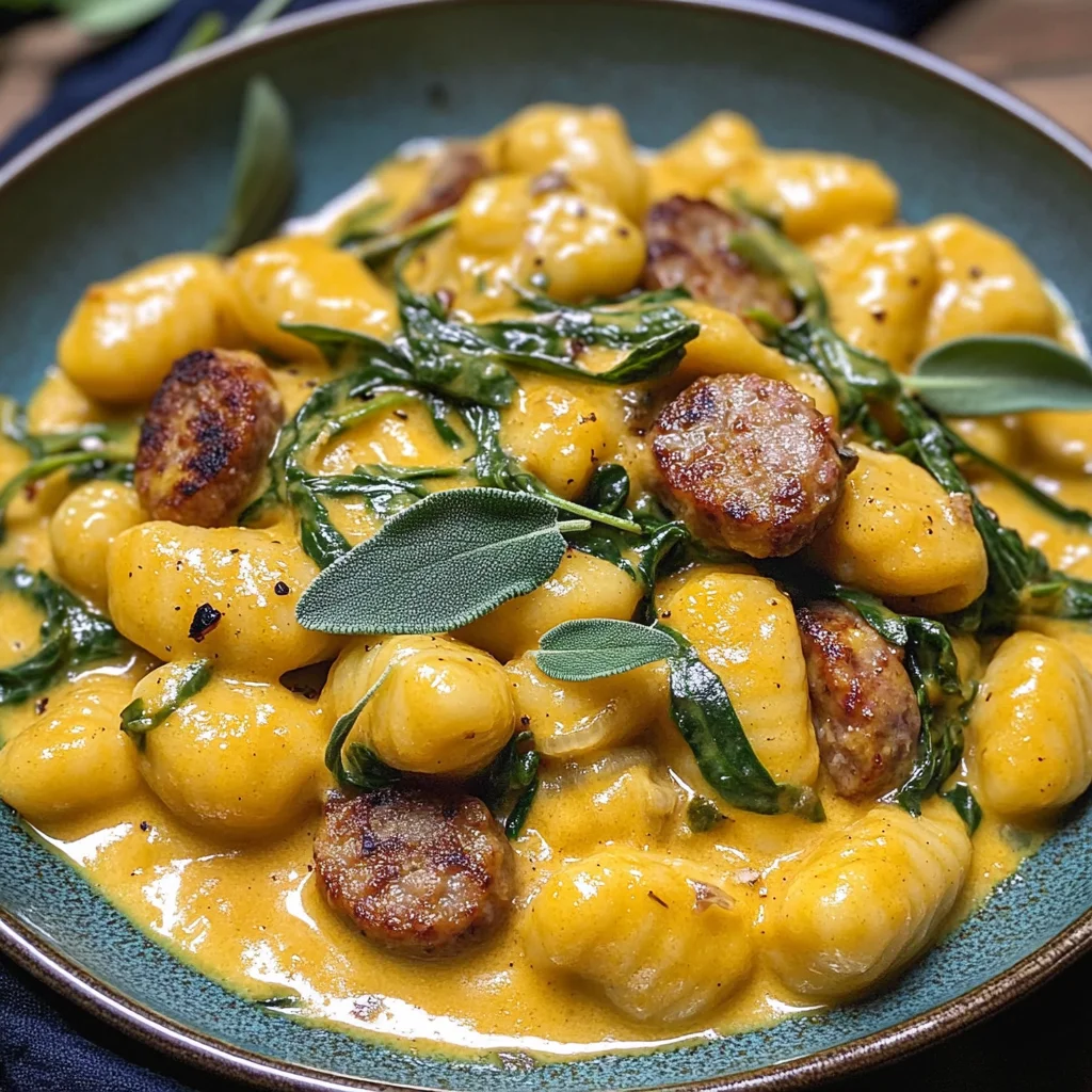 Creamy Pumpkin Gnocchi with Spinach and Sausage (30-Minute, One-Pan)