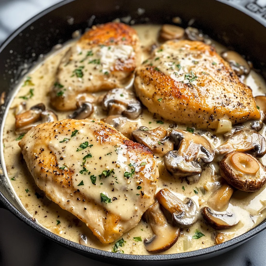 Creamy White apple vinegar Mushroom Chicken
