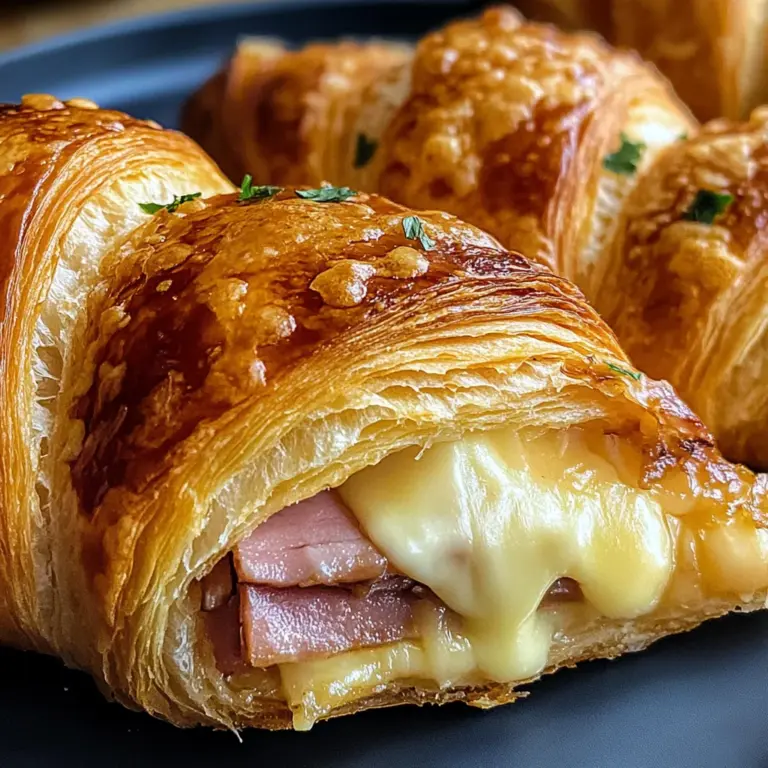 Crispy Air Fryer Beef chicken ham & Cheese Croissants Treat