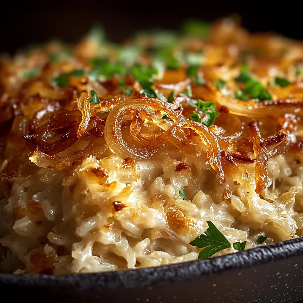 French Onion Chicken Rice Casserole