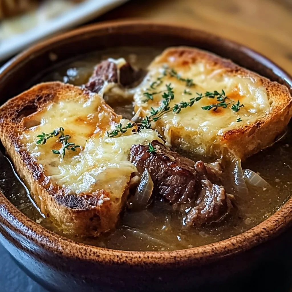 French Onion Short Rib Soup with Gruyère Toast