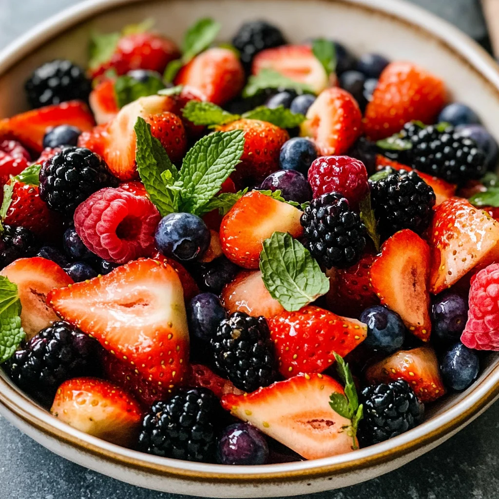 Fresh Berry Salad with Honey and Mint