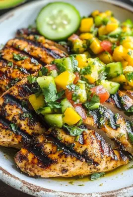 Grilled Cilantro Lime Chicken and Mango Salsa