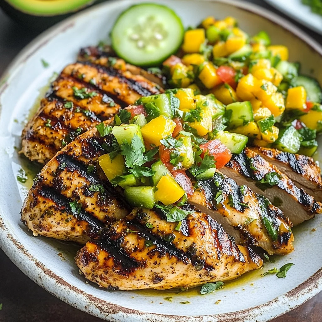 Grilled Cilantro Lime Chicken and Mango Salsa