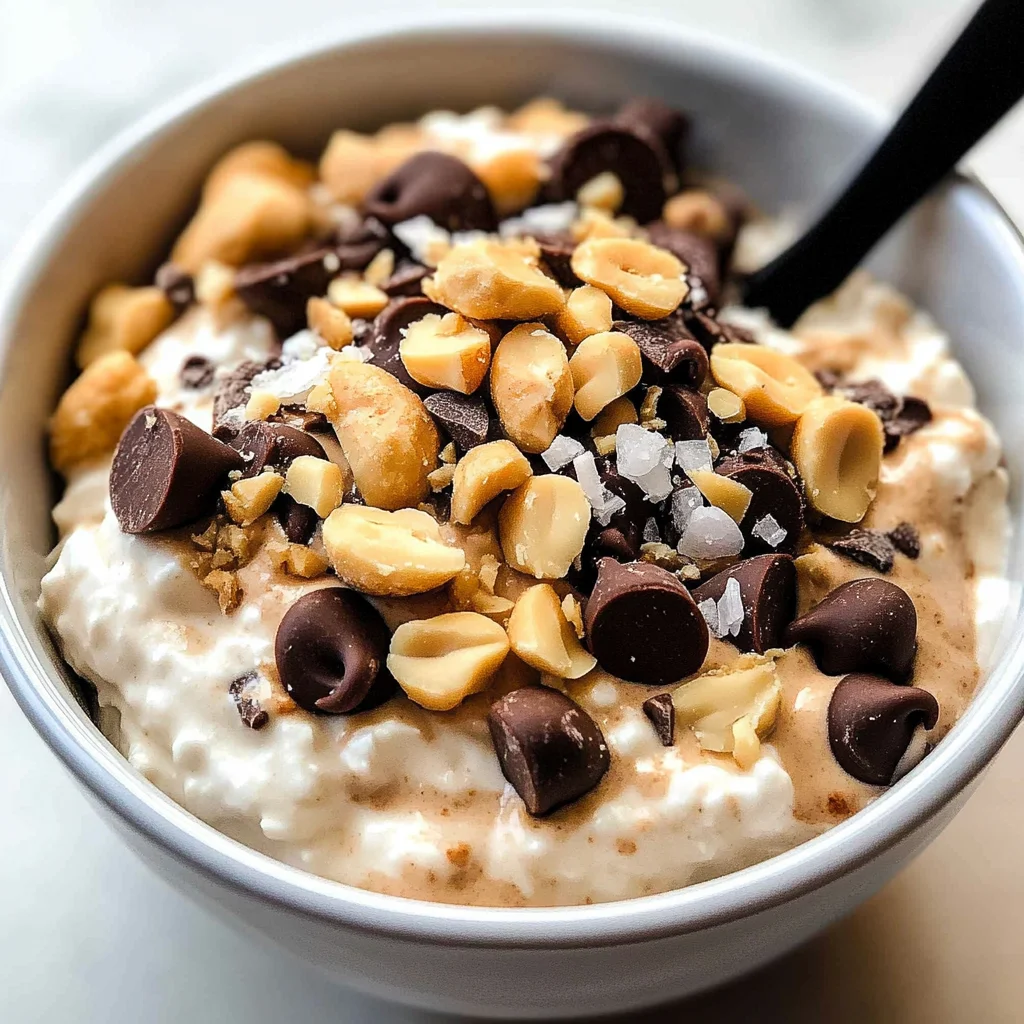 Healthy Cottage Cheese Snickers Bowl {High Protein}