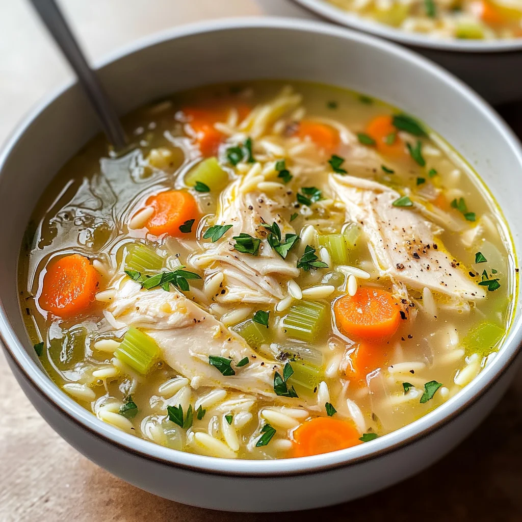 Lemon Chicken Orzo Soup