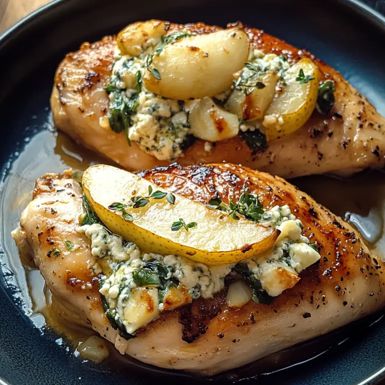 Pear and Gorgonzola Stuffed Chicken