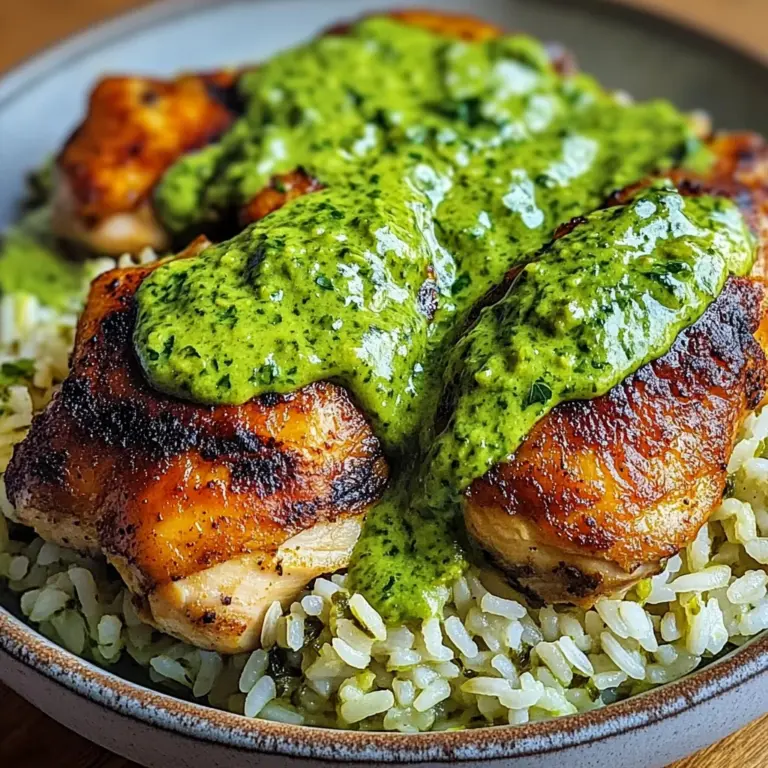 Peruvian Chicken And Rice with Green Sauce