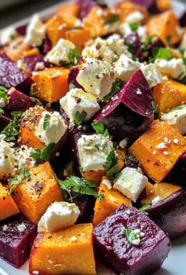 Roasted Beet and Sweet Potato Salad with Feta and Yogurt Dressing: A Hearty Autumn Dish