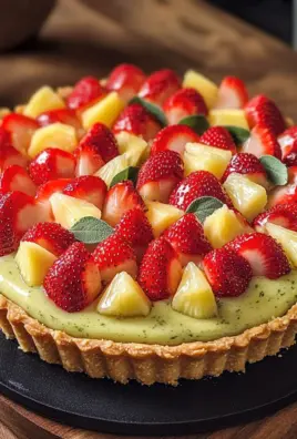 Strawberry and pineapple sage tart