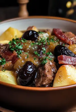 beef Stew with Turkey Bacon, Apples, and Prunes