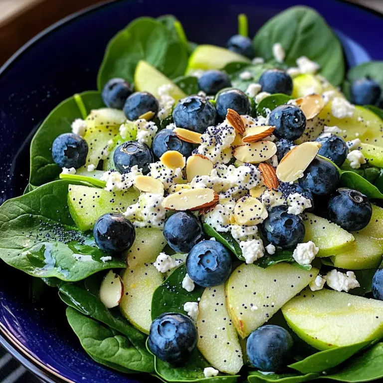 Blueberry Spinach Salad & Homemade Orange Poppy Seed Dressing