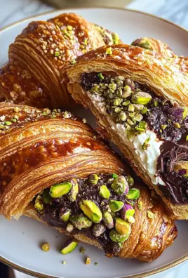 Chocolate Pistachio Croissants with Ricotta