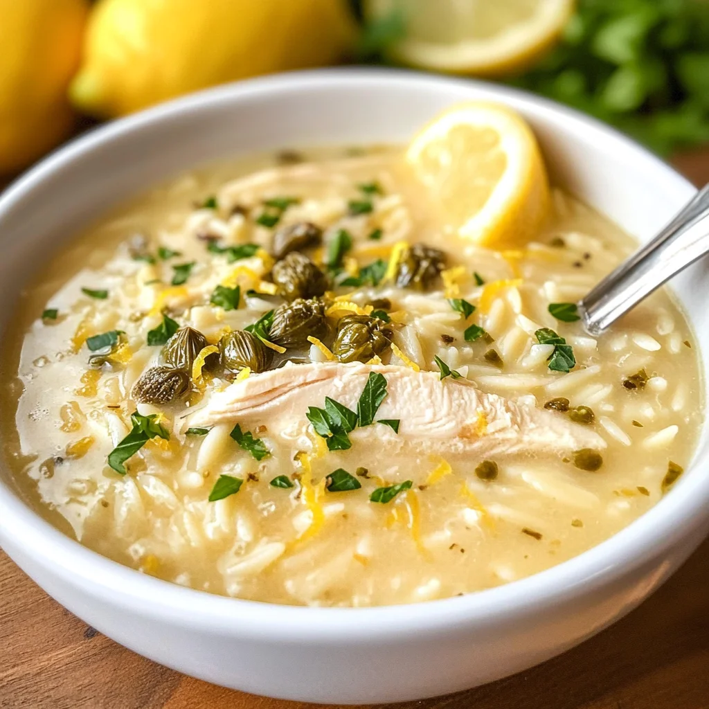 Creamy Lemon Chicken Orzo Soup