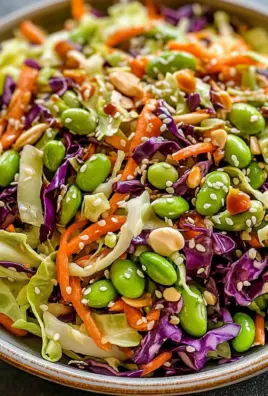 Crunchy Cabbage and Edamame Salad with Sesame Ginger Dressing