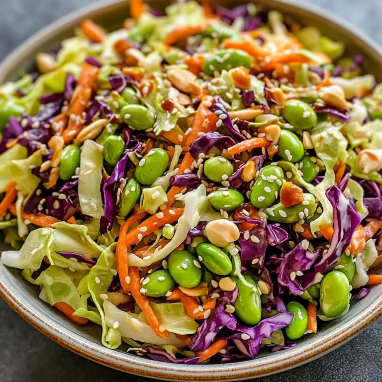Crunchy Cabbage and Edamame Salad with Sesame Ginger Dressing