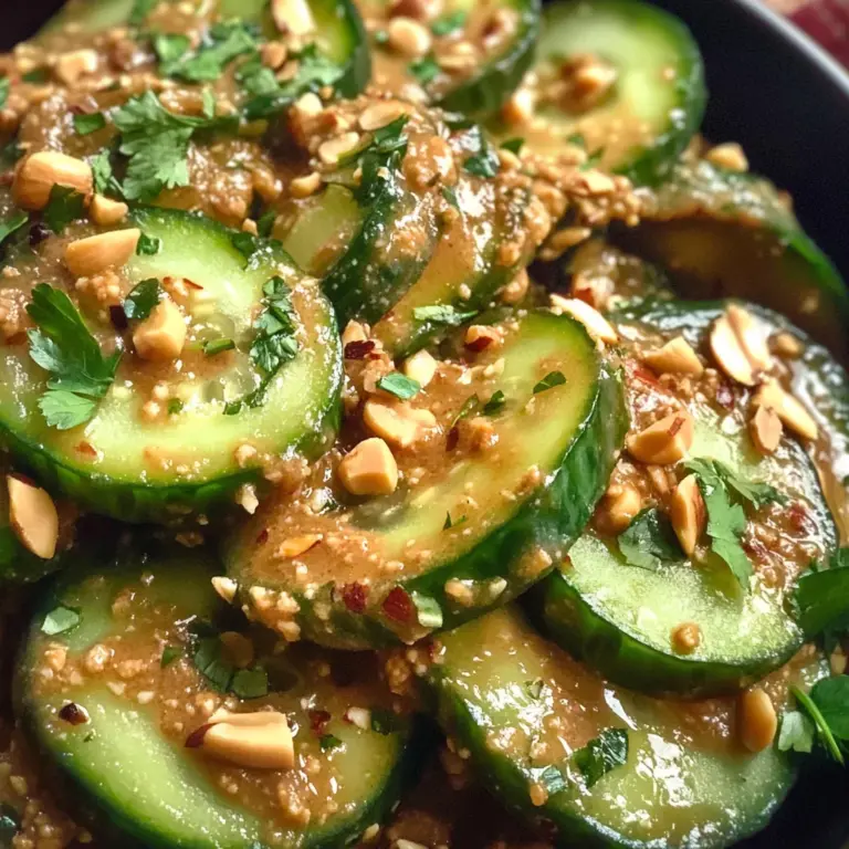 Cucumbers in Spicy Peanut Sauce