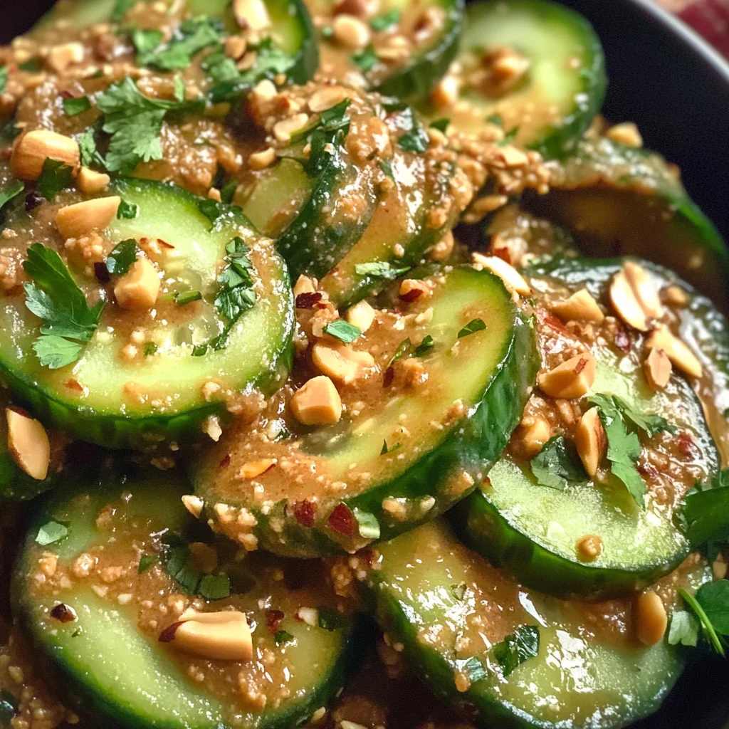 Cucumbers in Spicy Peanut Sauce