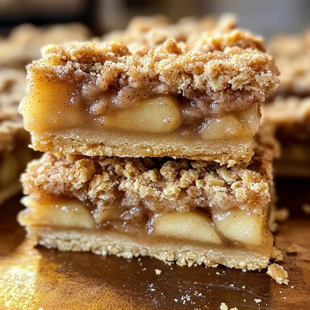 Homemade Apple Crisp Shortbread Bars - theamazingfood