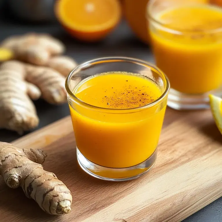 Homemade Ginger and Turmeric Immunity Shots